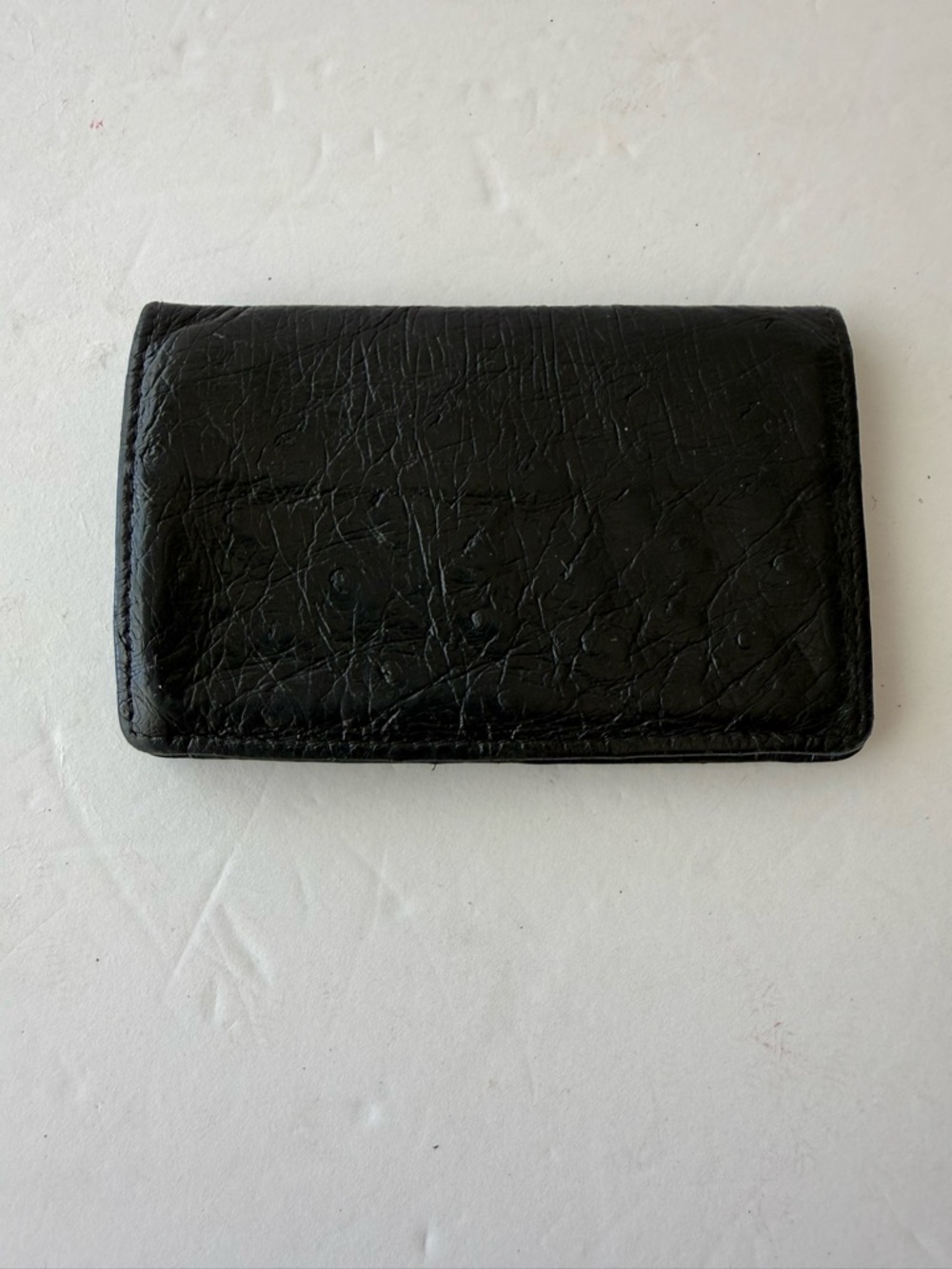 latico Black Genuine Ostrich Leather Wallet